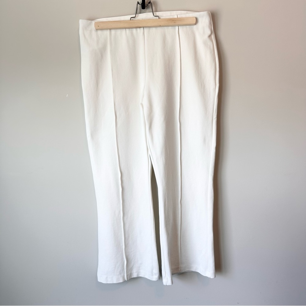 Mango | White Stretch Straight Leg Capris